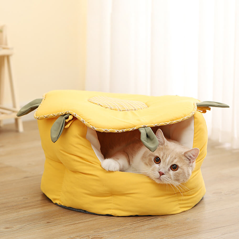 Cama para perros y gatos con cueva para gatos Serie Girasol