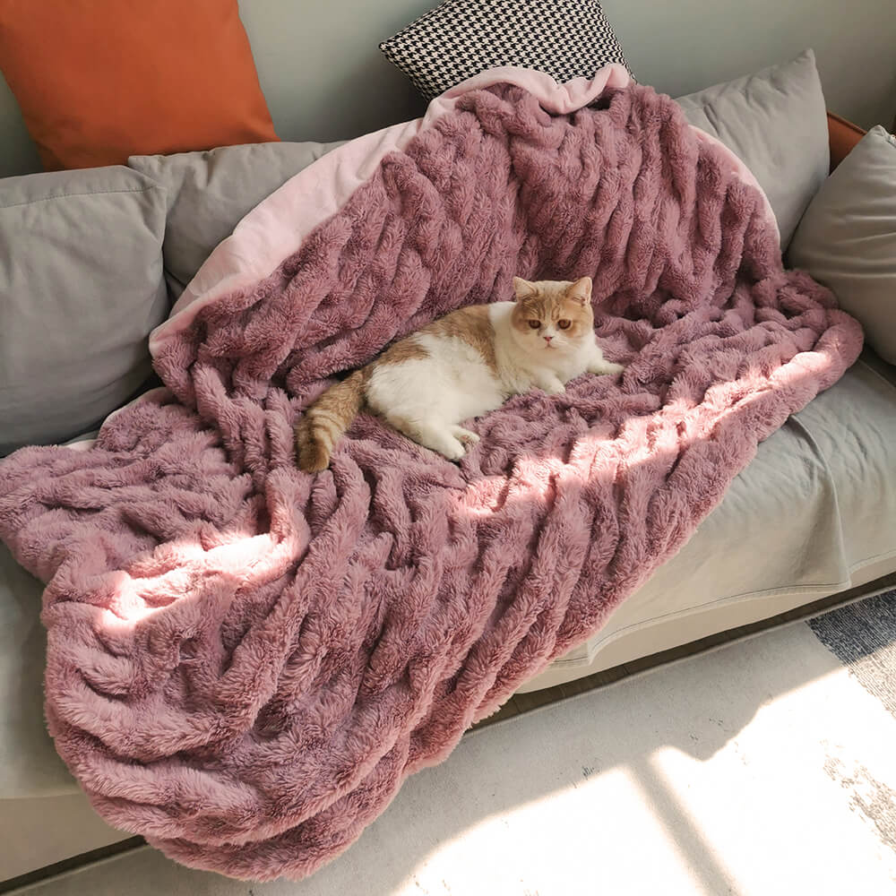 Cama para perros humanos súper grande de lujo con manta para mascotas súper suave