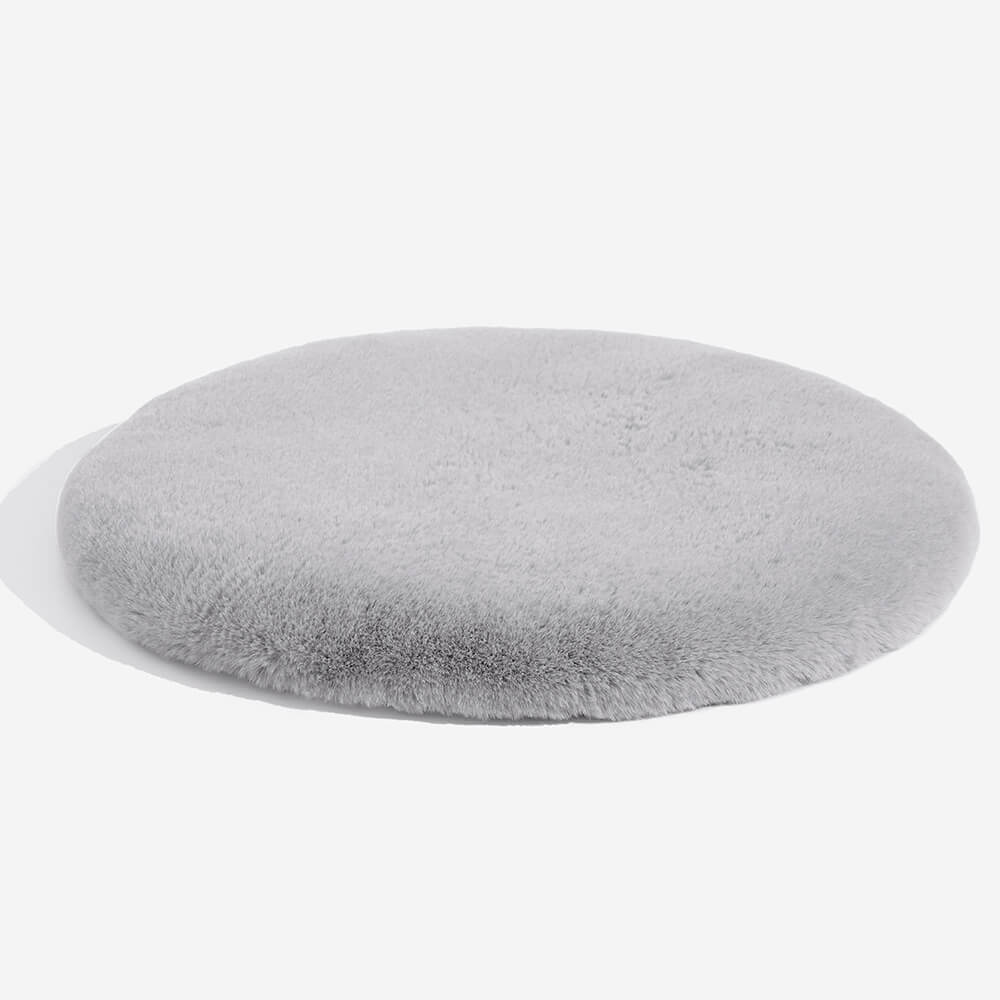 Tapis pelucheux rond en fausse fourrure fait à la main, super doux, pour animaux de compagnie