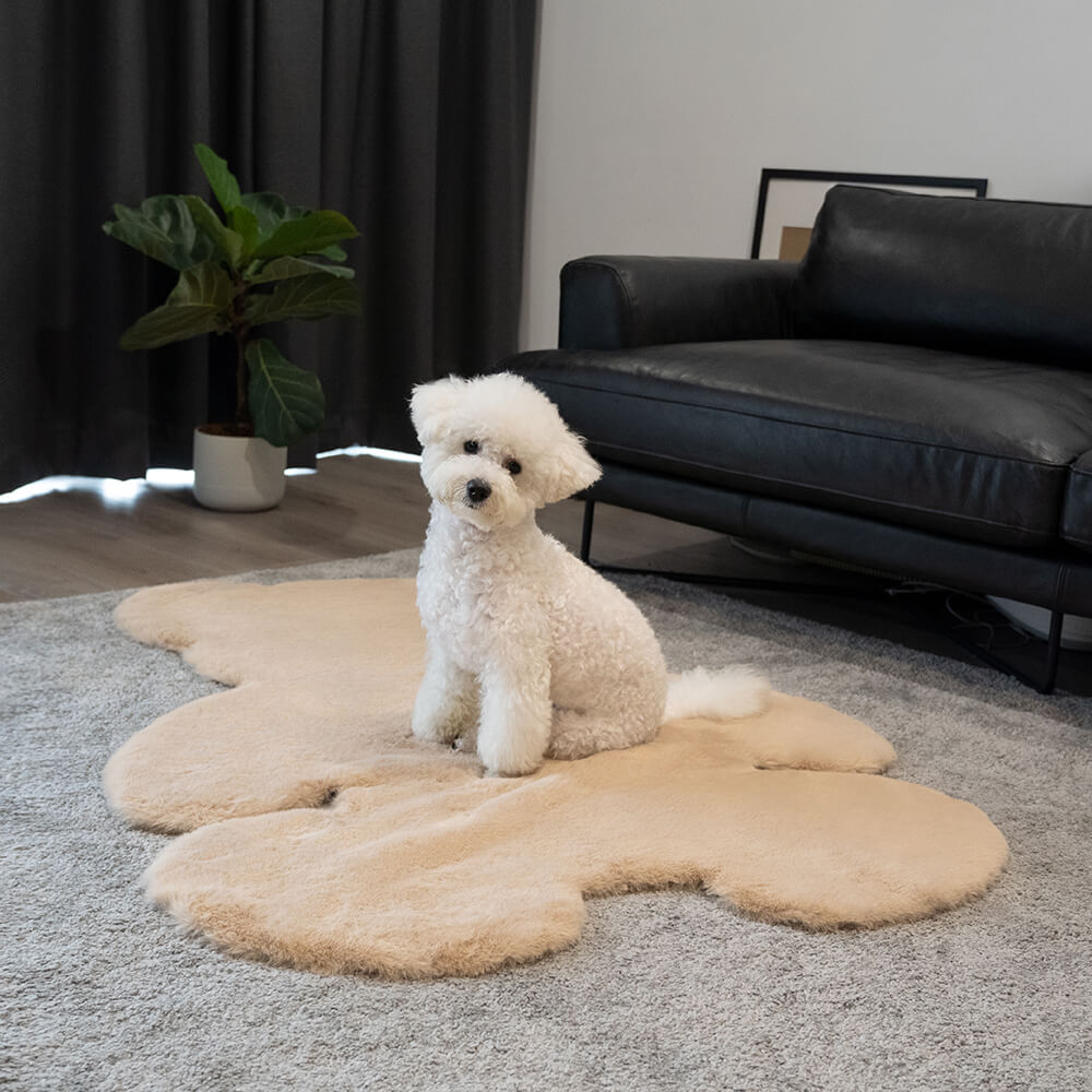 Alfombra para mascotas grande y esponjosa con forma de osito de peluche