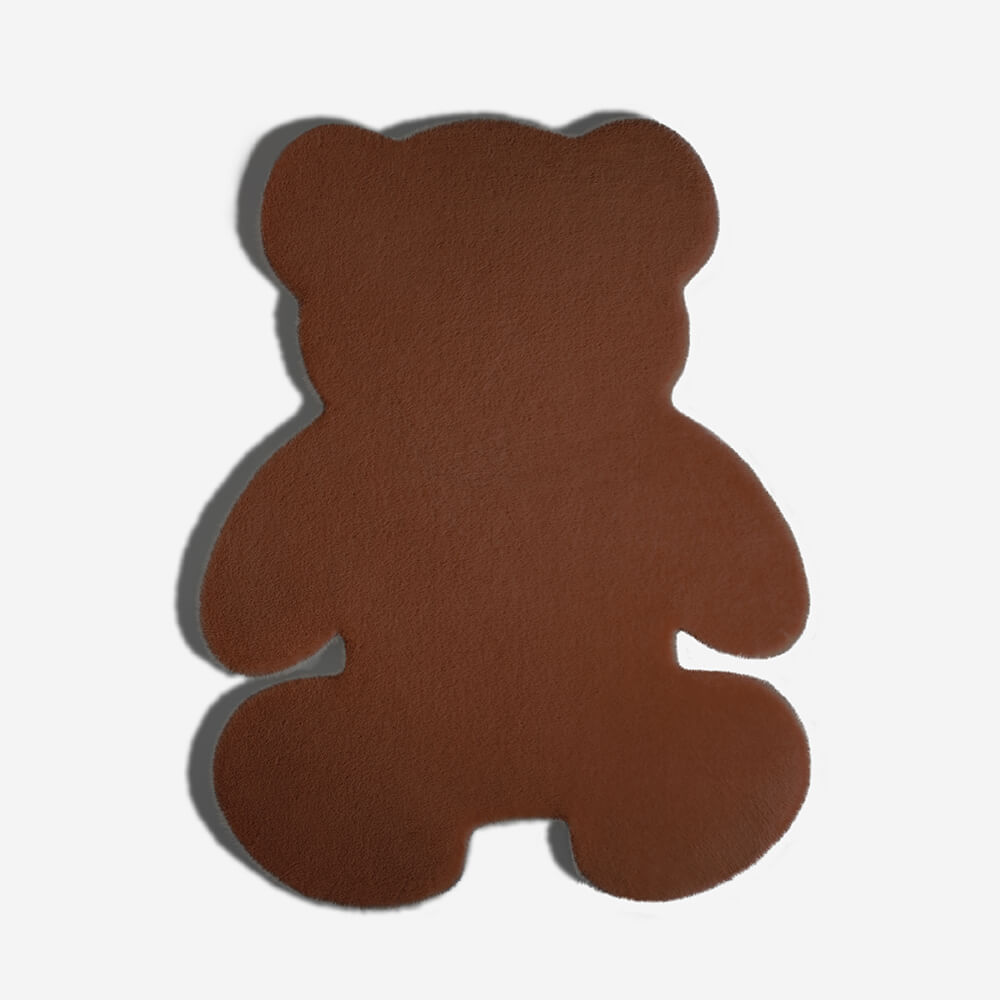 Grand tapis moelleux pour animaux de compagnie en forme d'ours en peluche