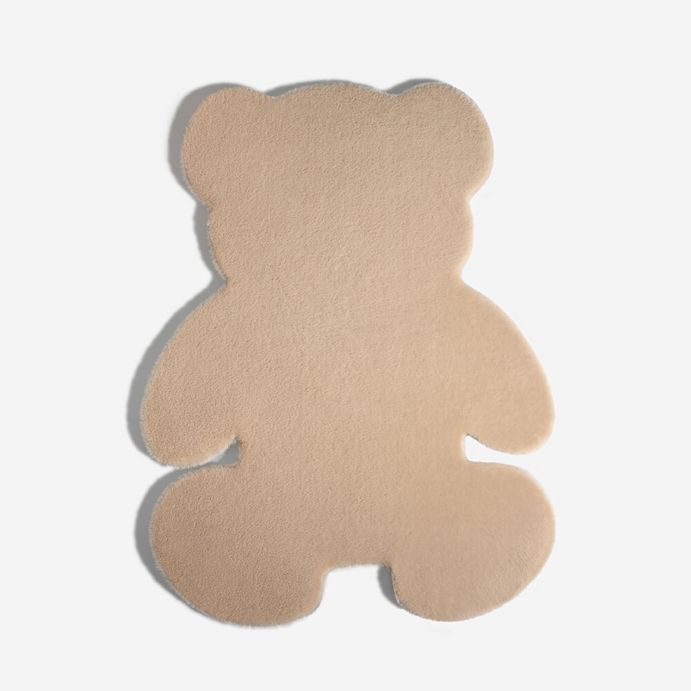 Grand tapis moelleux pour animaux de compagnie en forme d'ours en peluche