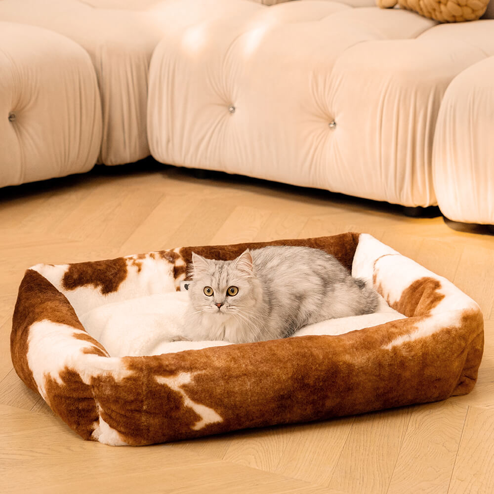 Cama para perros con estampado de leopardo y piel de vaca serie Wildlife