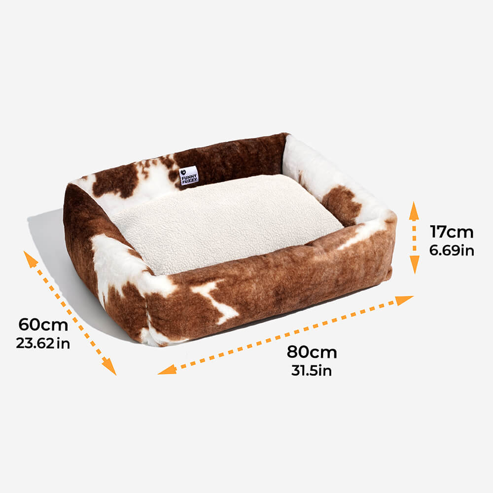 Wildlife Series Hundebett aus Rindsleder mit Leopardenmuster