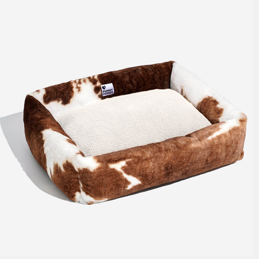 Wildlife Series Cowhide Leopard Print Pet Dog Bed