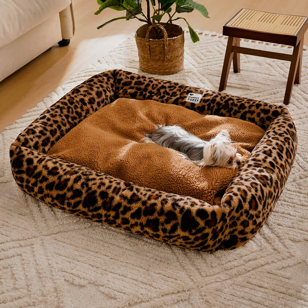 Cama para perros con estampado de leopardo y piel de vaca serie Wildlife