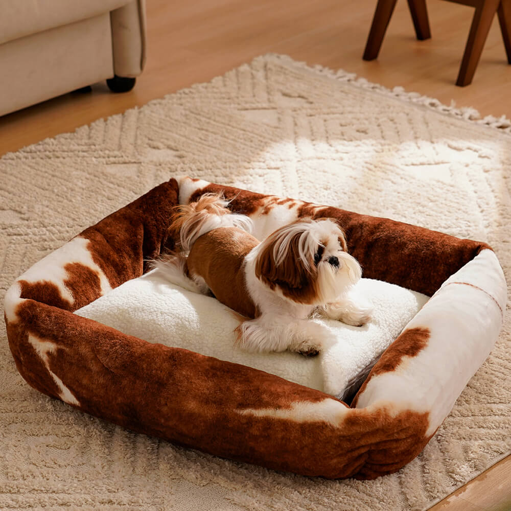 Cama para perros con estampado de leopardo y piel de vaca serie Wildlife