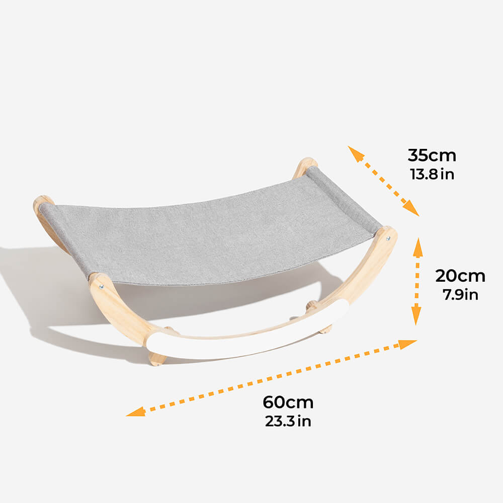 Chaise pivotante de lit hamac pour chat surélevé en bois