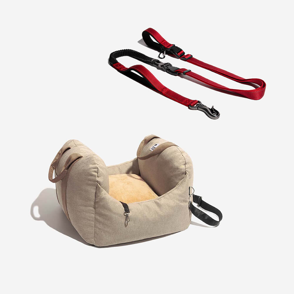 Cama para asiento de coche para perros de primera clase con correa para perros libre manos multifunción con cinturón de seguridad