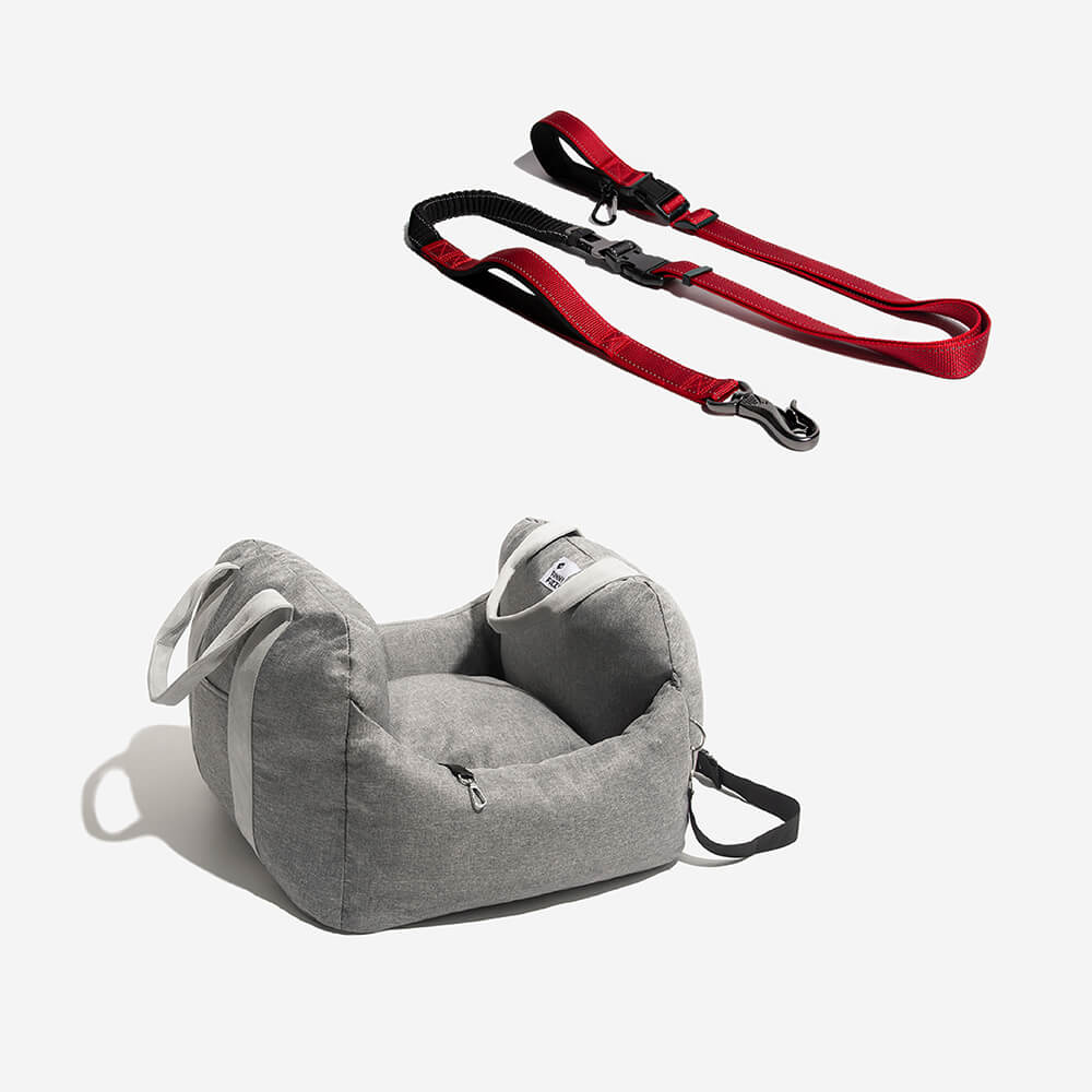 Cama para asiento de coche para perros de primera clase con correa para perros libre manos multifunción con cinturón de seguridad