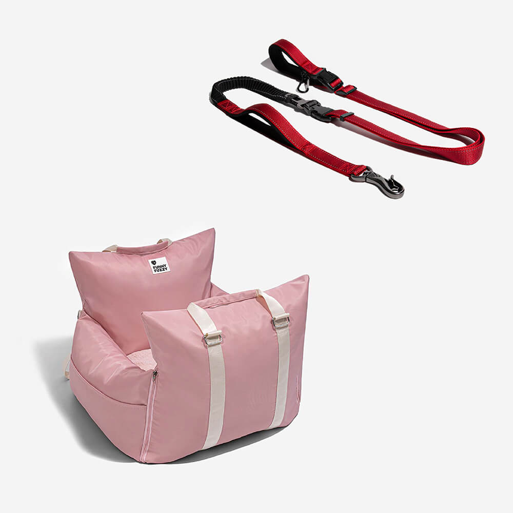 Cama para asiento de coche para perros de primera clase con correa para perros libre manos multifunción con cinturón de seguridad