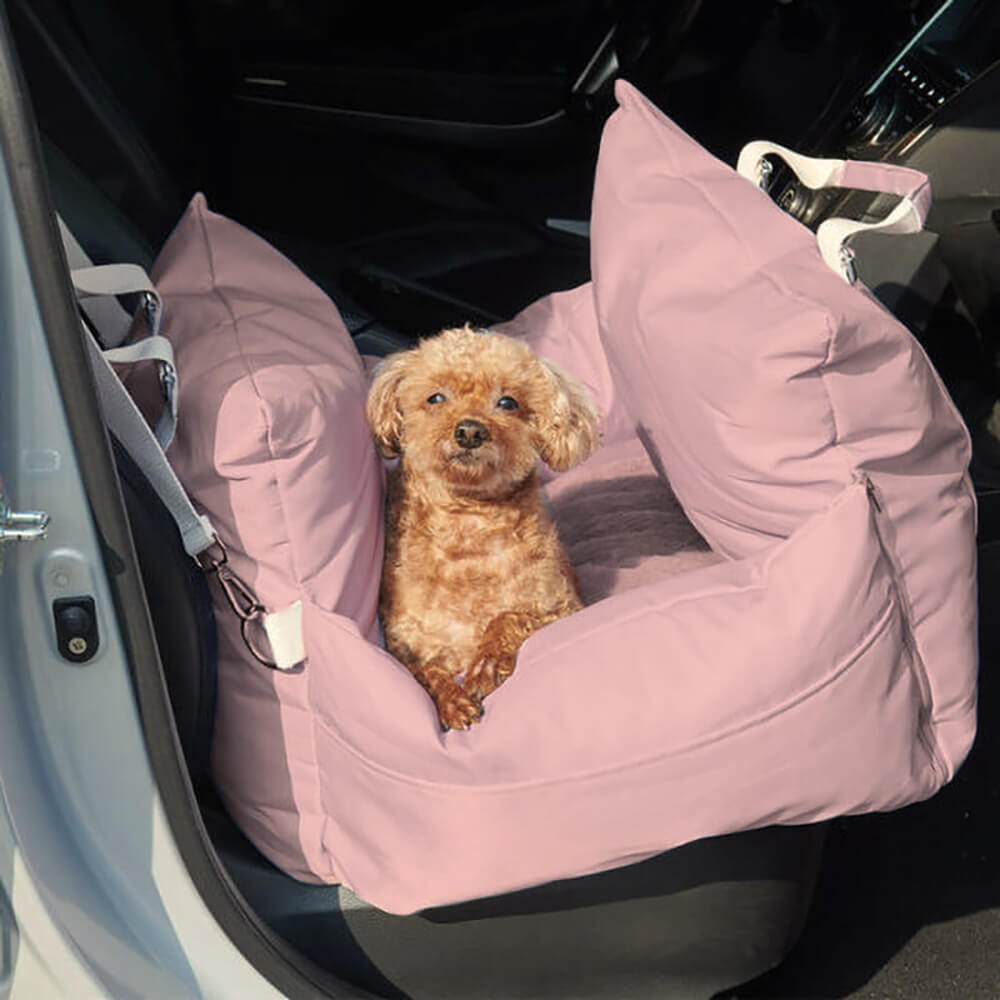 First Class Dog Car Seat Bed With Multifunction Hands Free Dog Leash With Safety Seat Belt