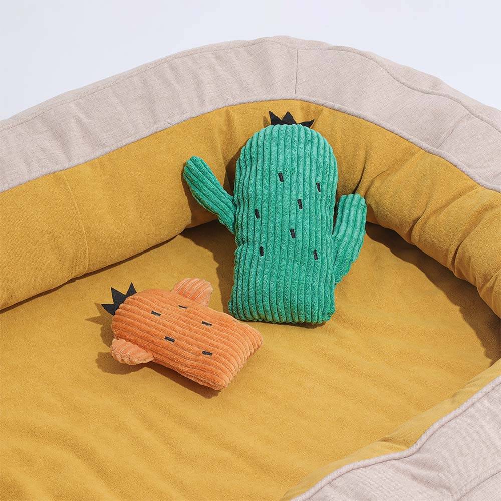 Plush Squeaky Dog Toy Set - Cactus