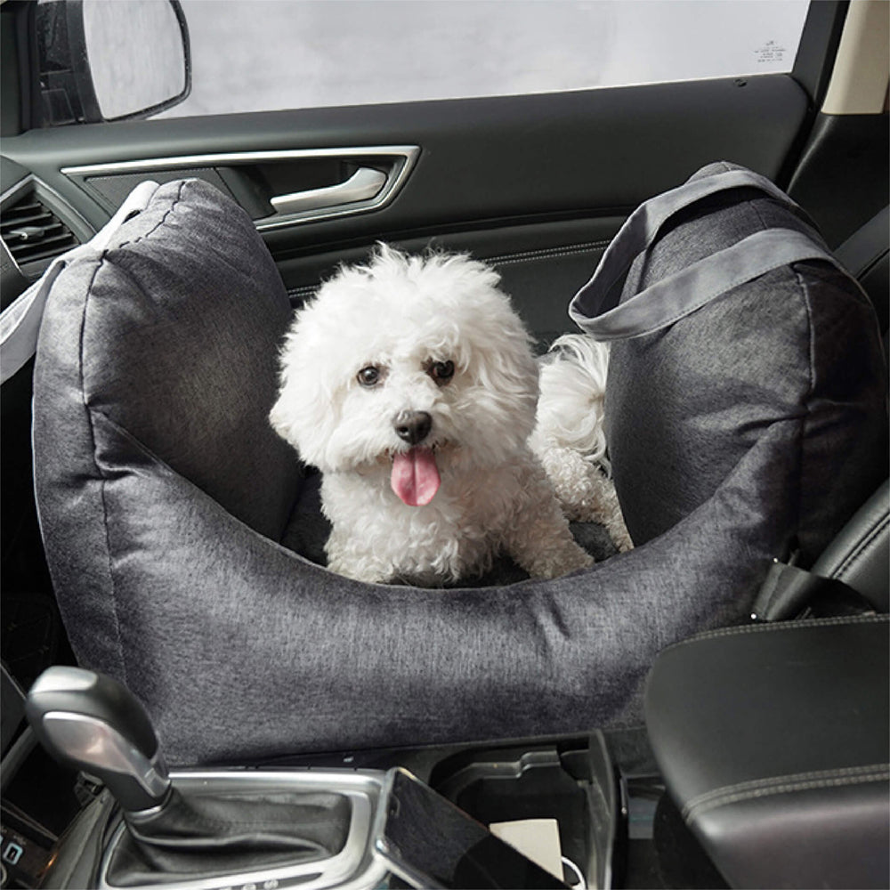 Lit de siège de voiture pour chien de première classe, avec laisse multifonction mains libres pour chien, avec ceinture de sécurité